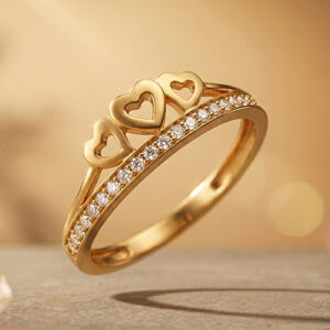 Elegant Gold Zircon Women’s Ring