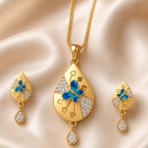 Blue Charm Pendant Set